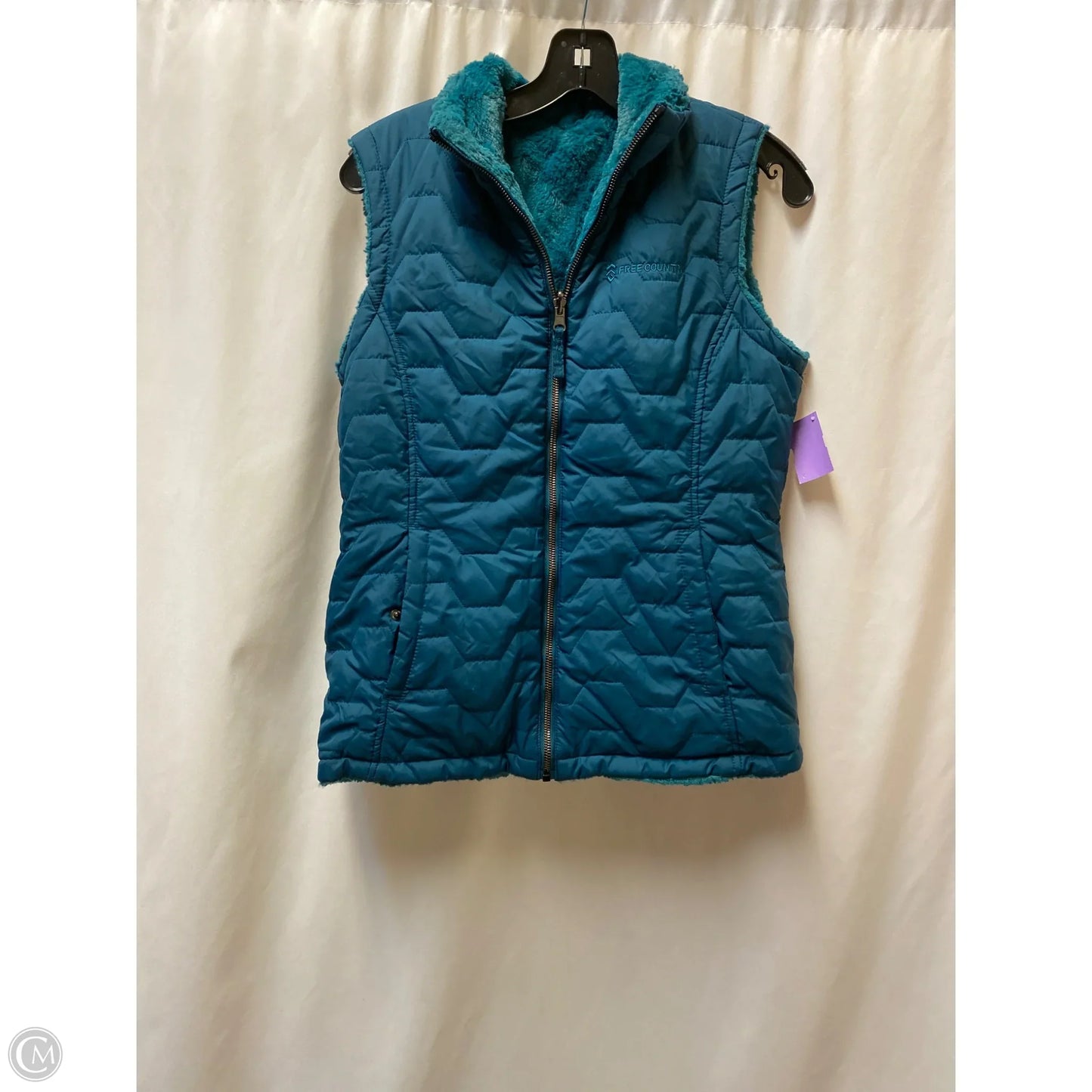 Vest Puffer & Quilted By Free Country In Aqua, Size: S