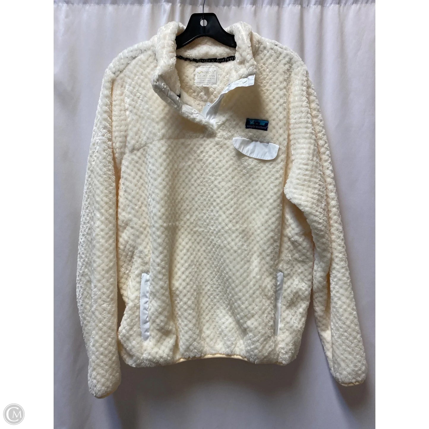 Jacket Faux Fur & Sherpa By Simply Southern In Cream, Size: Xxl