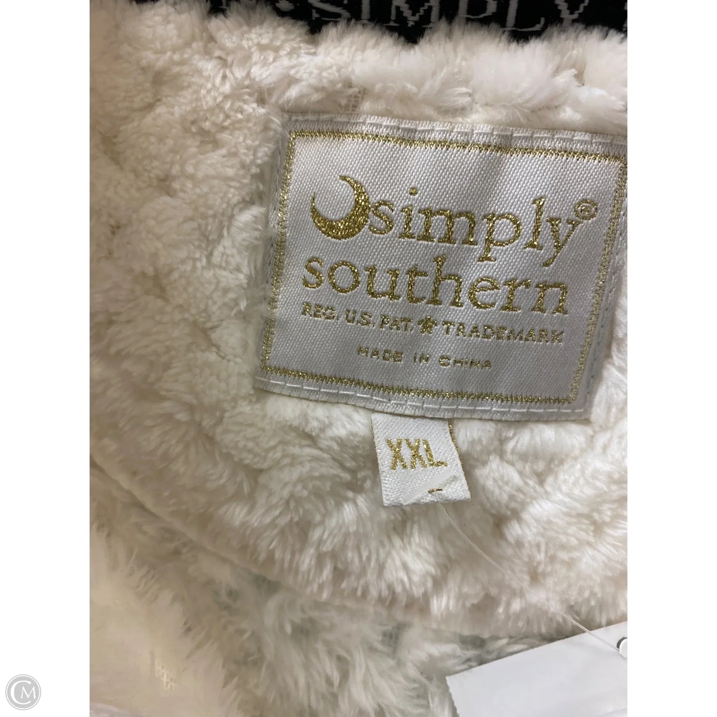 Jacket Faux Fur & Sherpa By Simply Southern In Cream, Size: Xxl