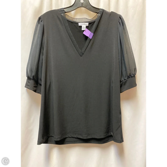 Top Short Sleeve By Calvin Klein In Black, Size: L
