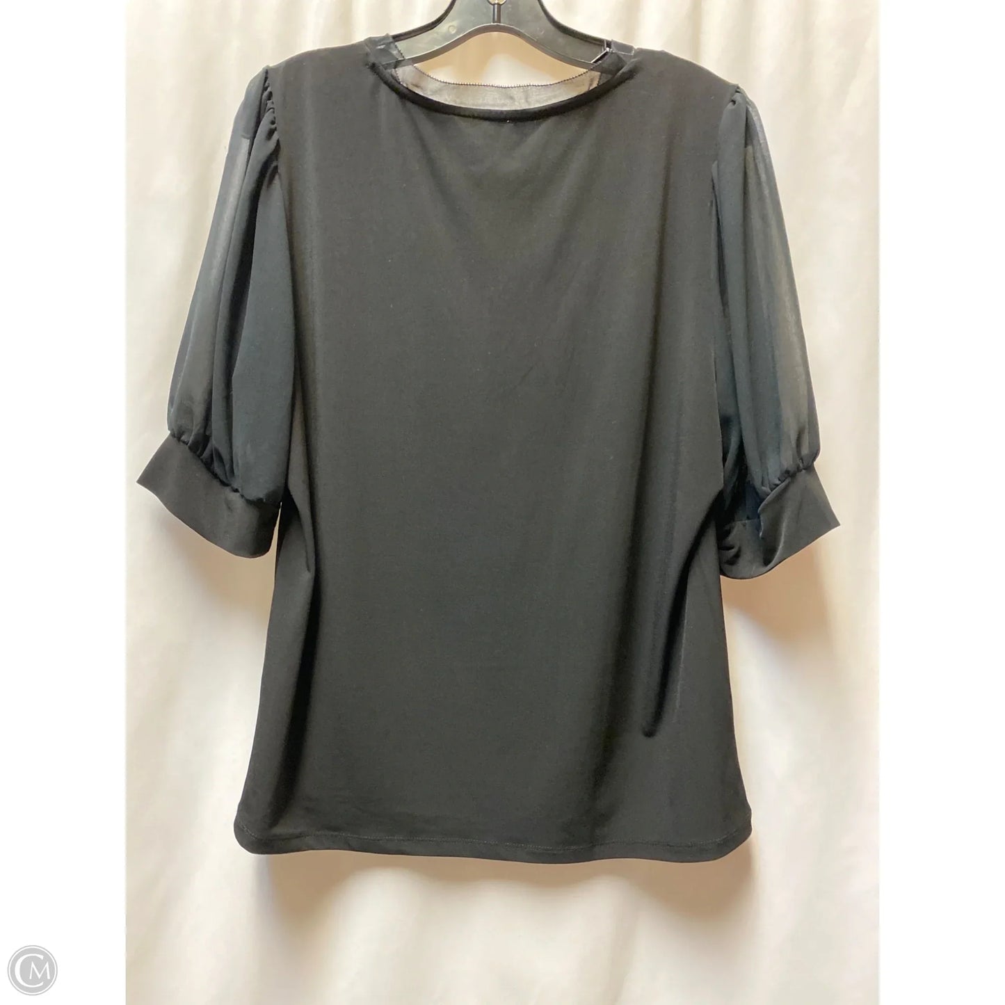 Top Short Sleeve By Calvin Klein In Black, Size: L