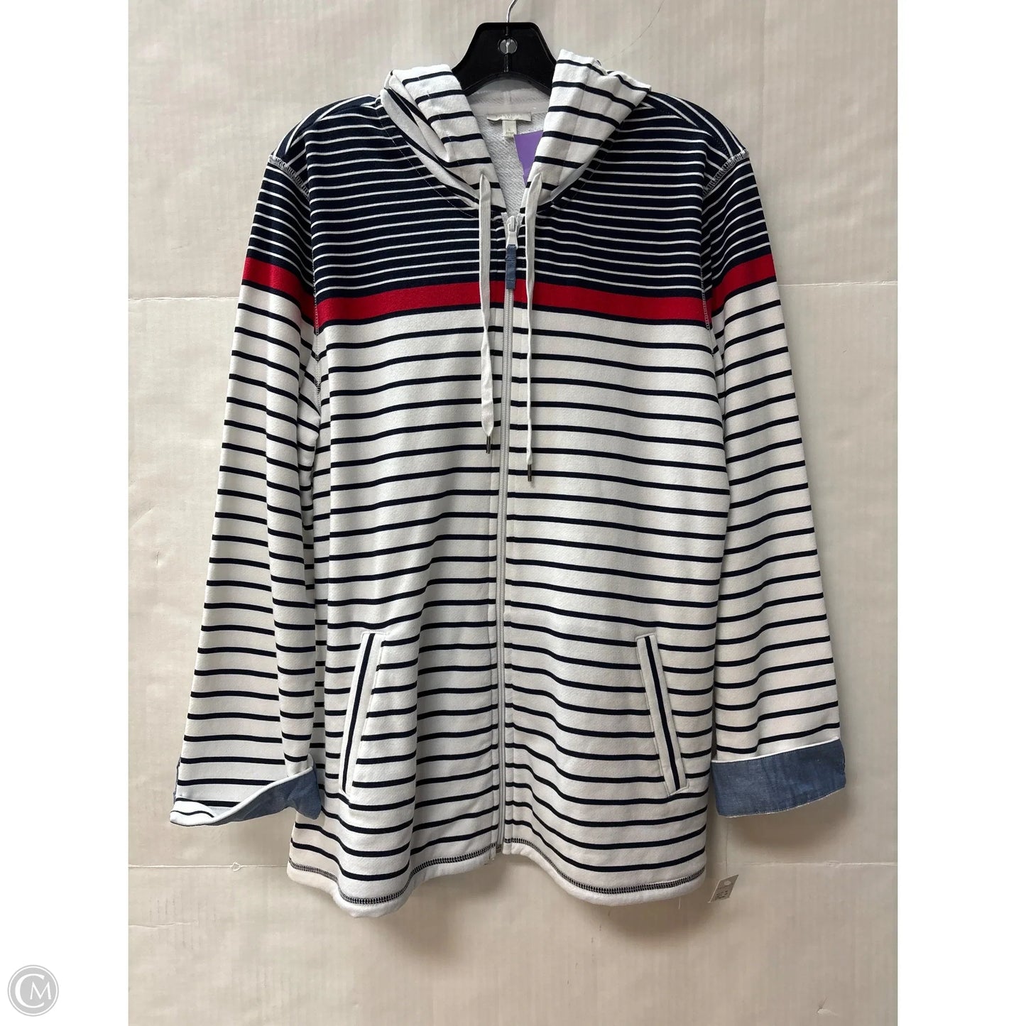 Sweatshirt Hoodie By Talbots In Blue, Size: L