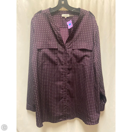 Top Long Sleeve By Calvin Klein In Purple, Size: 3x