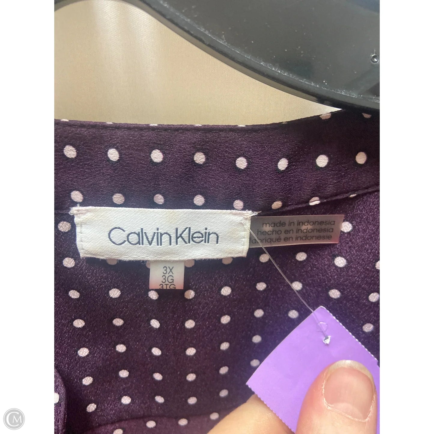 Top Long Sleeve By Calvin Klein In Purple, Size: 3x