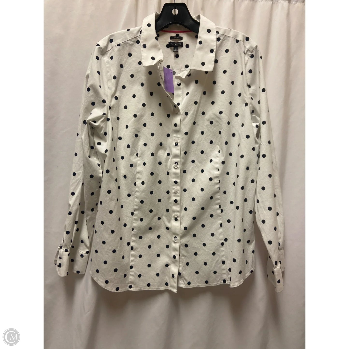 Top Long Sleeve By Talbots In Black & White, Size: Xl