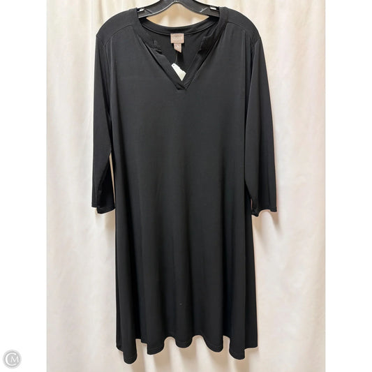 Dress Casual Midi By Chicos In Black, Size: L