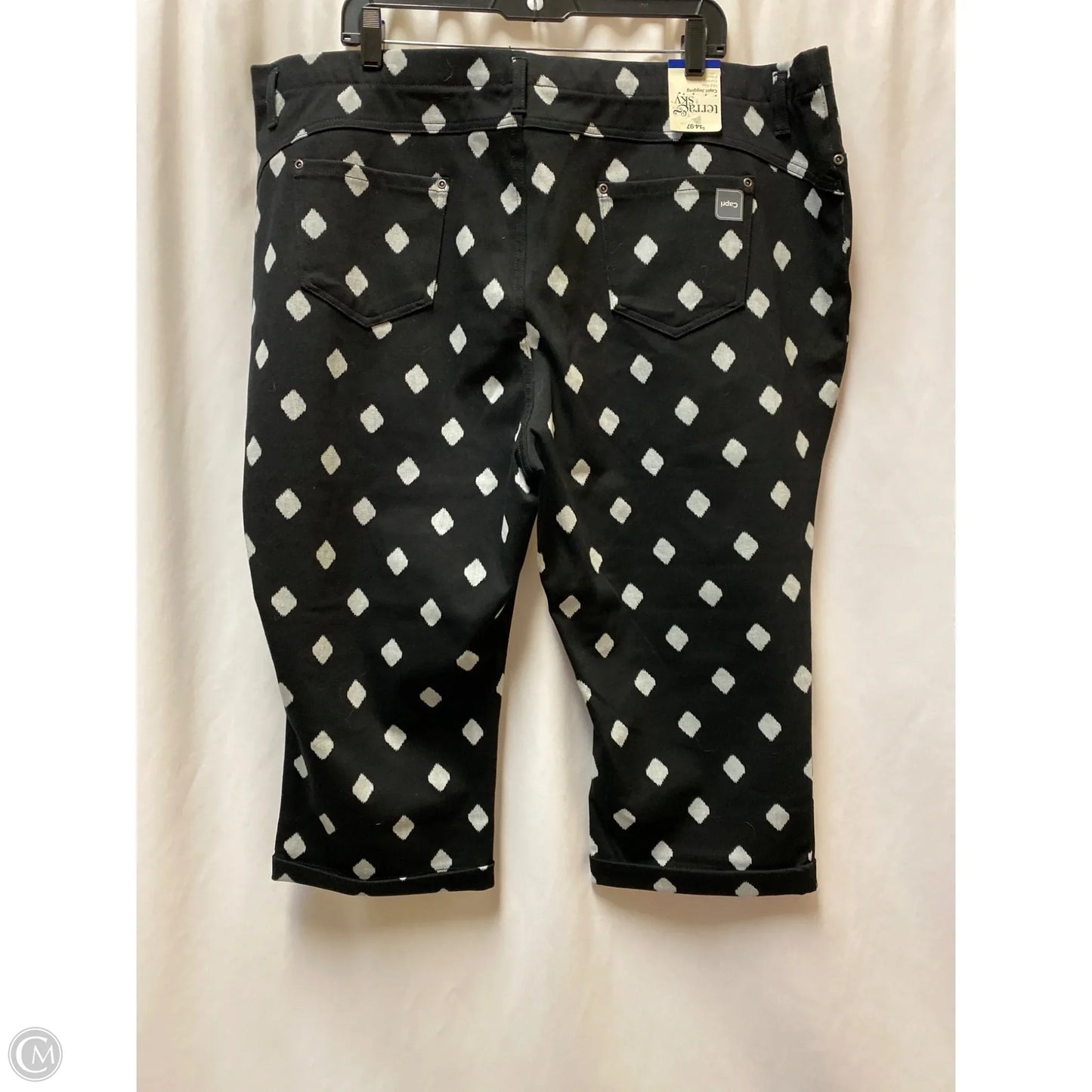 Capris By Terra & Sky In Black & White, Size: 3x