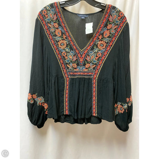 Top Long Sleeve By American Eagle In Black, Size: S