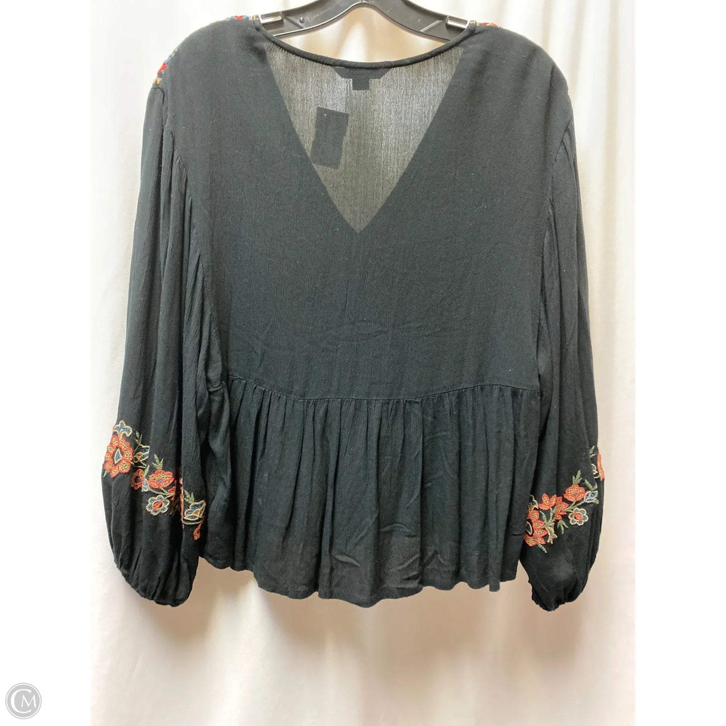 Top Long Sleeve By American Eagle In Black, Size: S