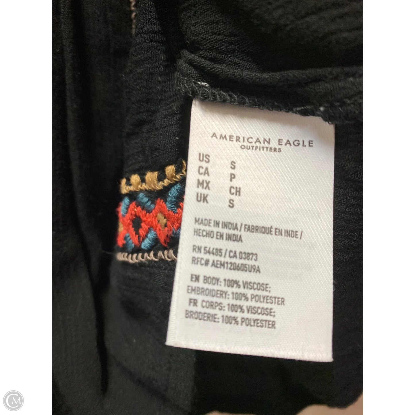 Top Long Sleeve By American Eagle In Black, Size: S