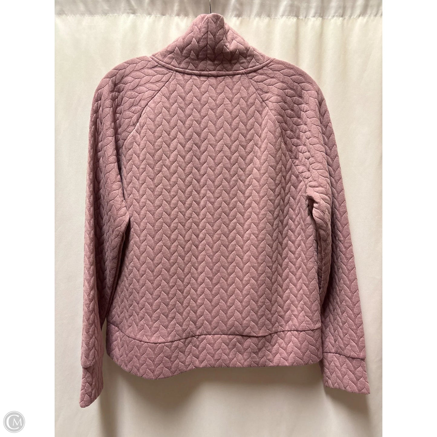 Athletic Top Long Sleeve Collar By Rbx In Pink, Size: M