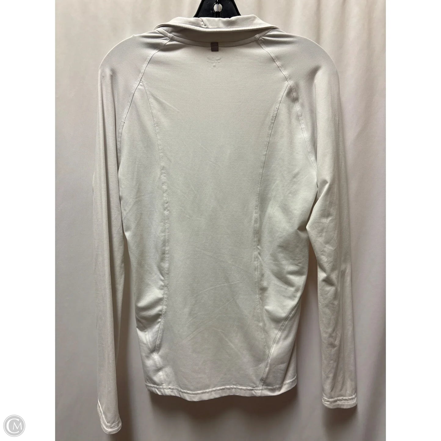 Athletic Top Long Sleeve Collar By Champion In White, Size: M