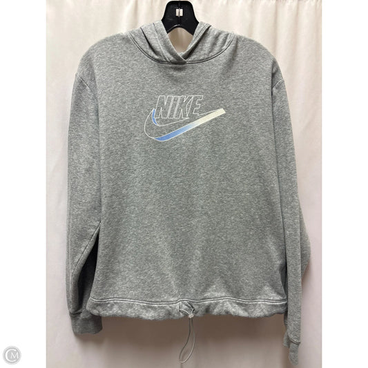 Athletic Sweatshirt Hoodie By Nike In Grey, Size: M