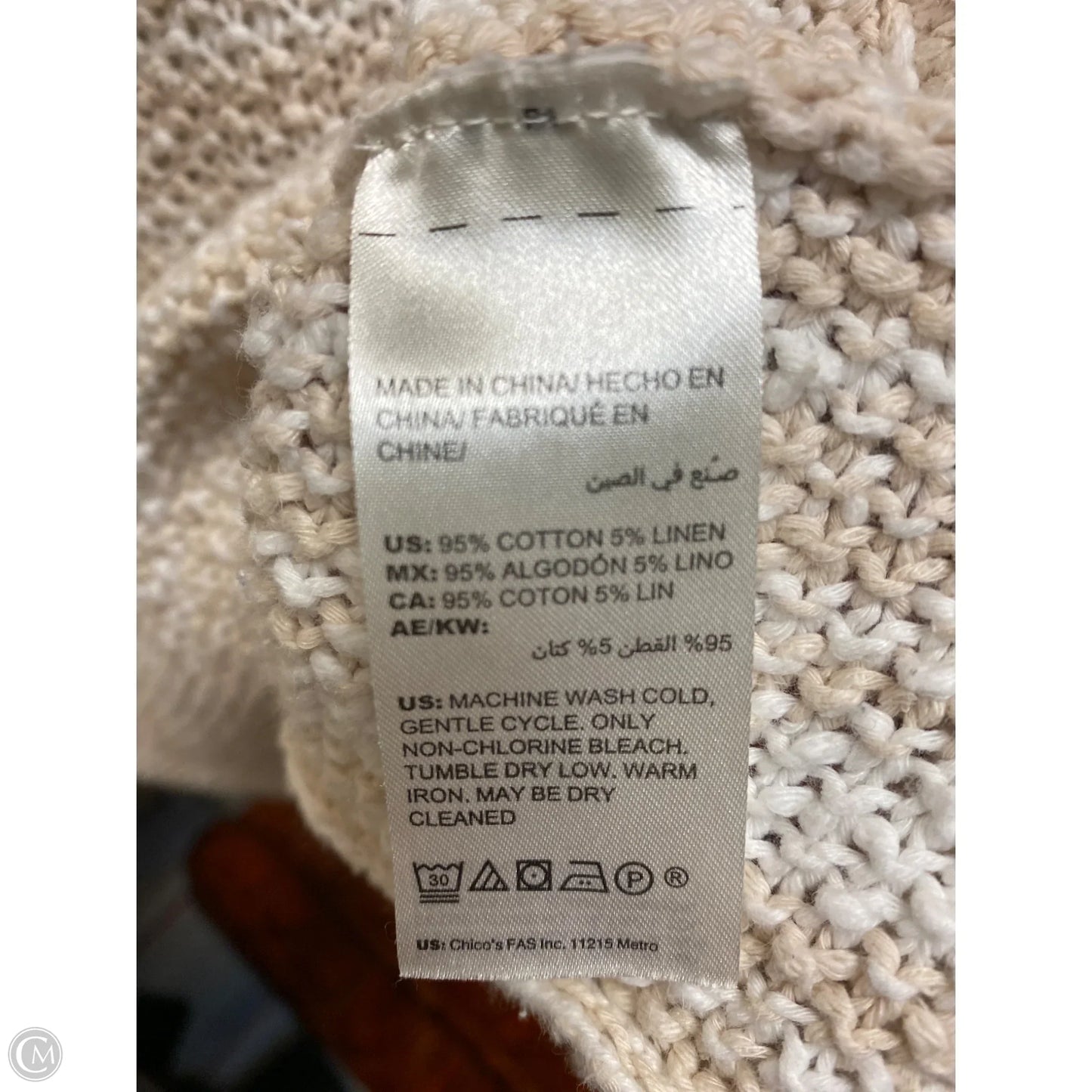 Sweater By Chicos In Cream, Size: M