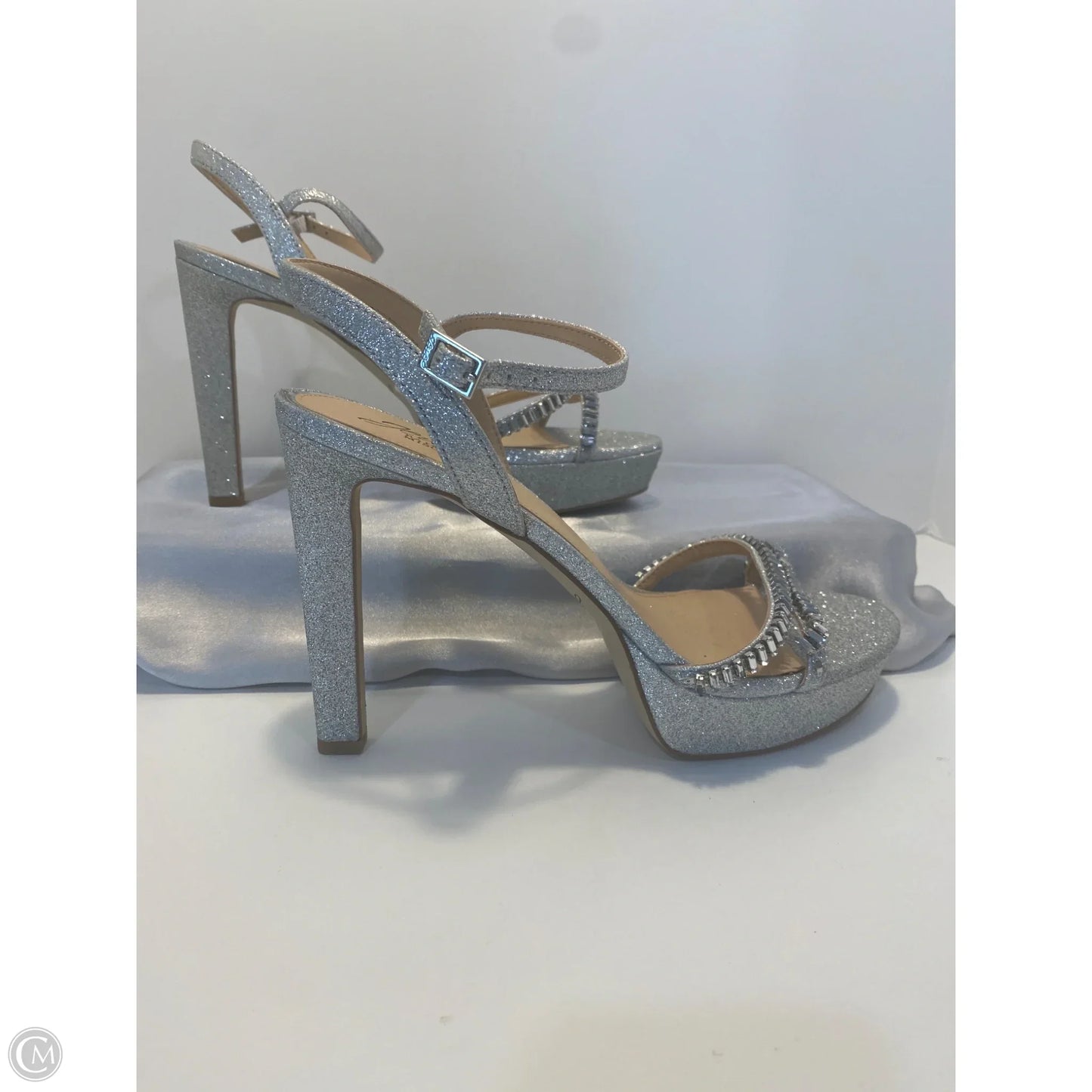 Shoes Heels Stiletto By Badgley Mischka In Silver, Size: 9