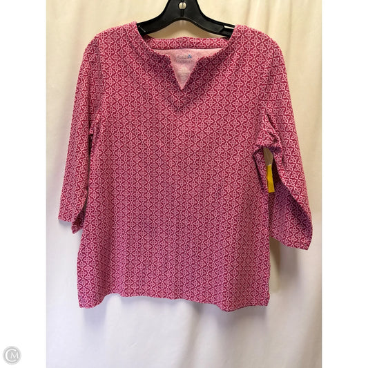 Top 3/4 Sleeve By Croft And Barrow In Pink, Size: S