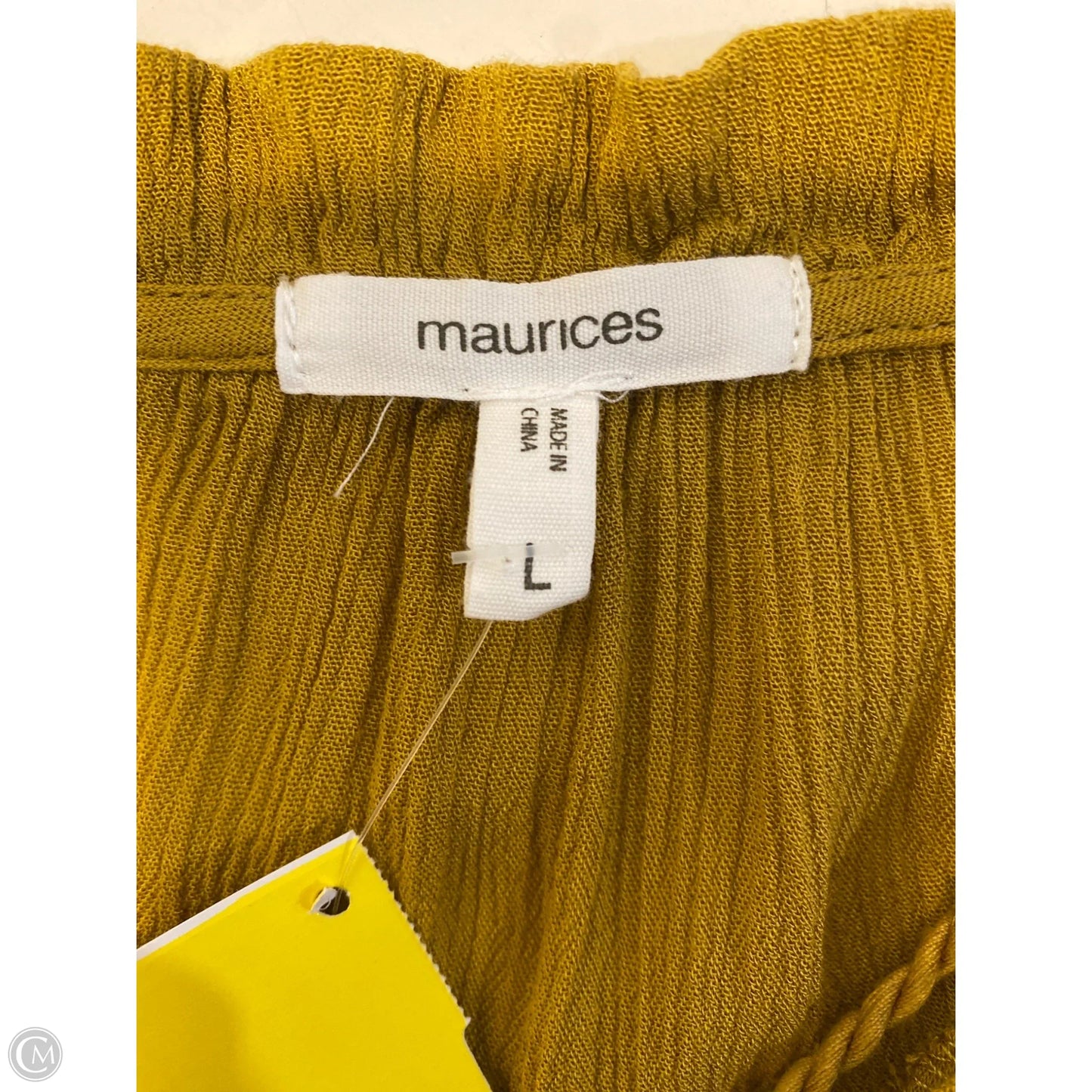 Top Short Sleeve By Maurices In Yellow, Size: L