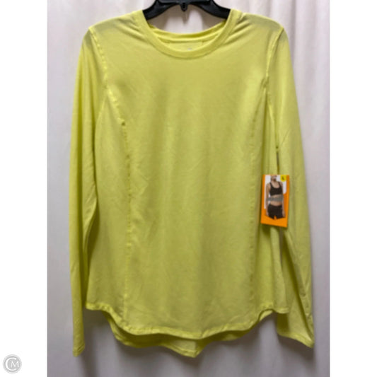 Athletic Top Long Sleeve Crewneck By Avia In Yellow, Size: L