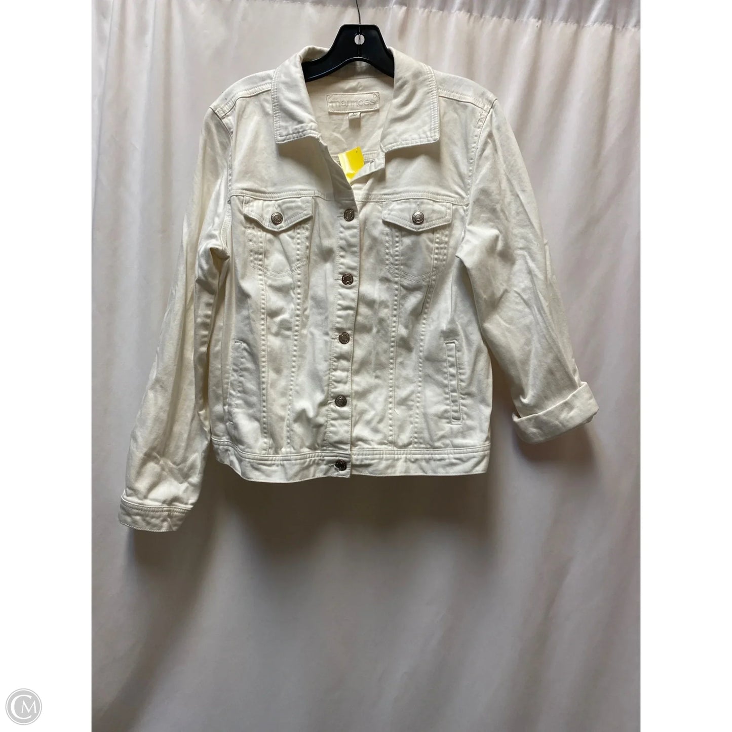Jacket Denim By Maurices In White Denim, Size: L
