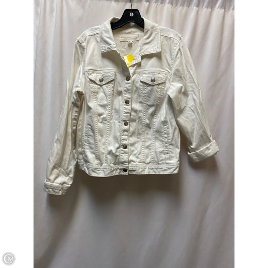 Jacket Denim By Maurices In White Denim, Size: L