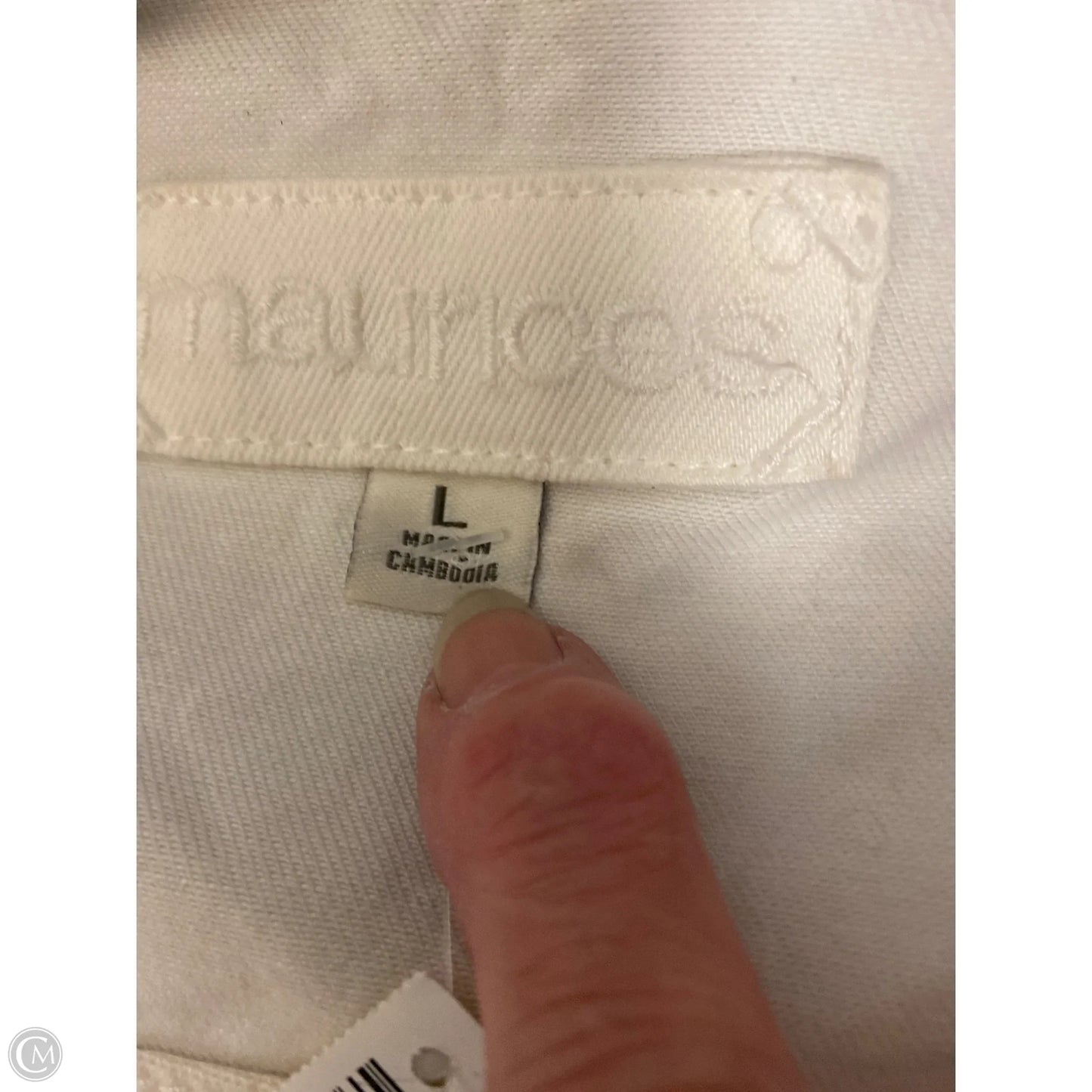 Jacket Denim By Maurices In White Denim, Size: L