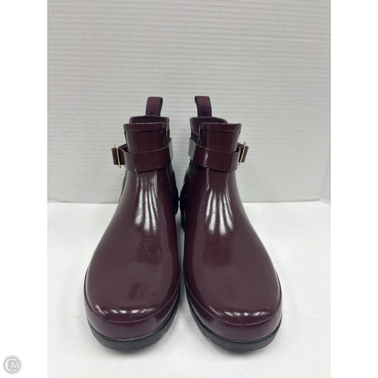 Boots Rain By Hunter In Maroon, Size: 7