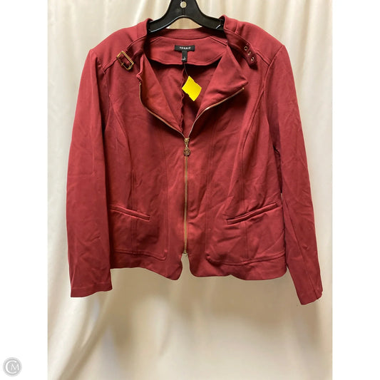 Jacket Moto By Torrid In Maroon, Size: 3x