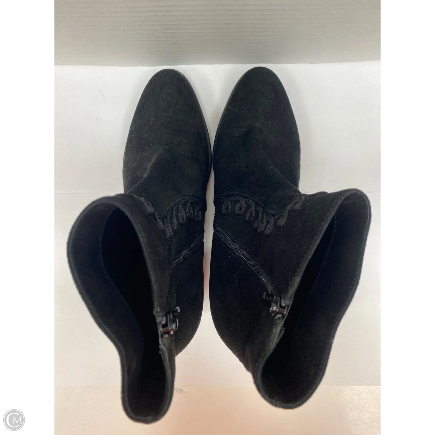 Boots Ankle Heels By Clothes Mentor In Black, Size: 10