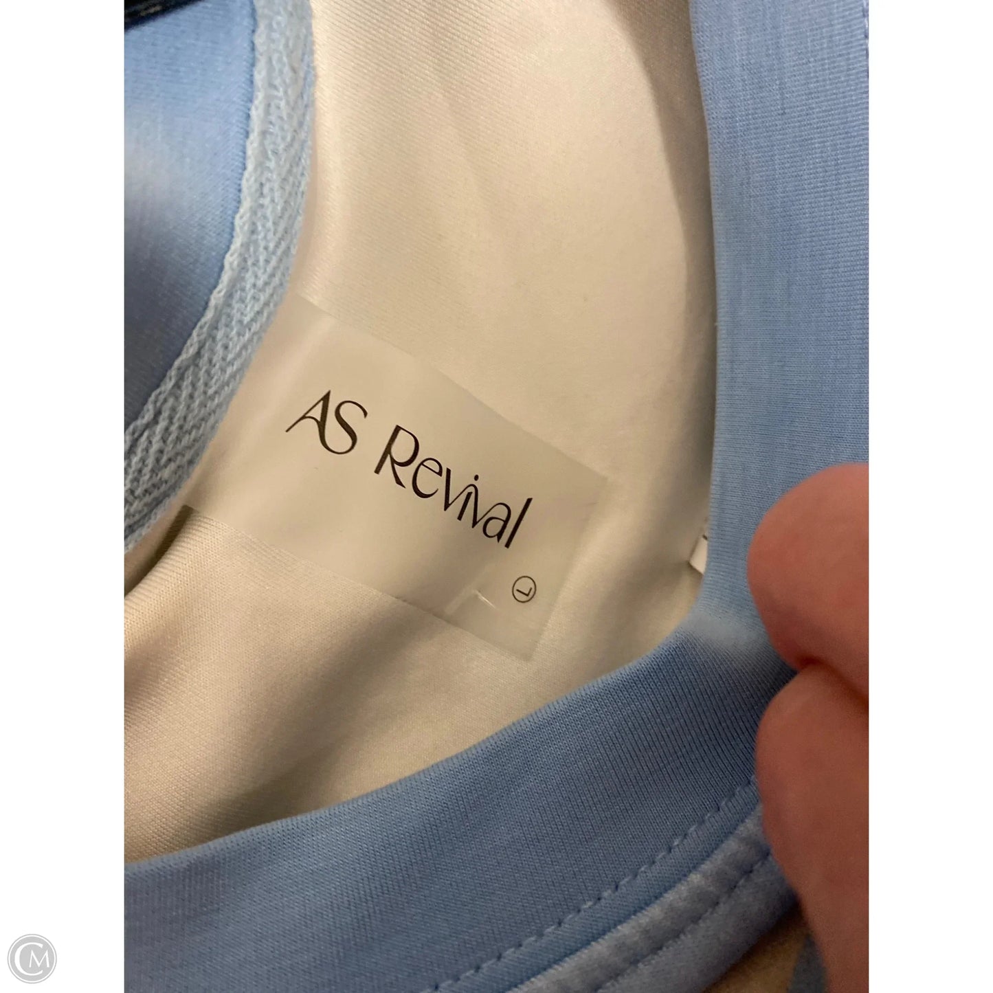 Top Long Sleeve By As Revival In Blue & Grey, Size: L