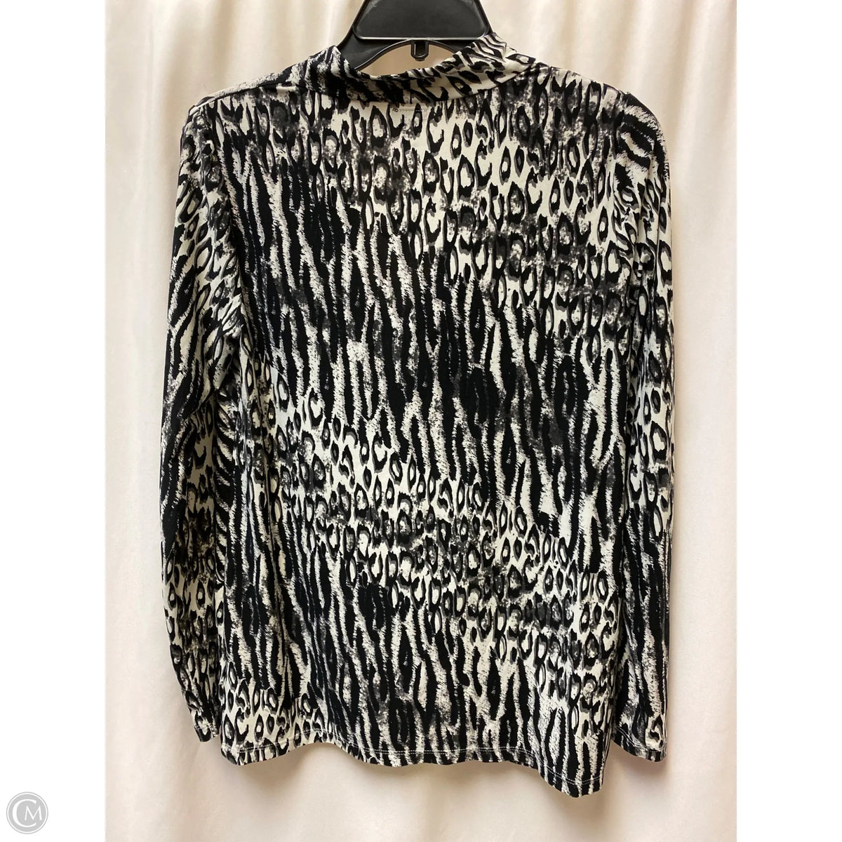 Top Long Sleeve By Rafaella In Black & White, Size: M