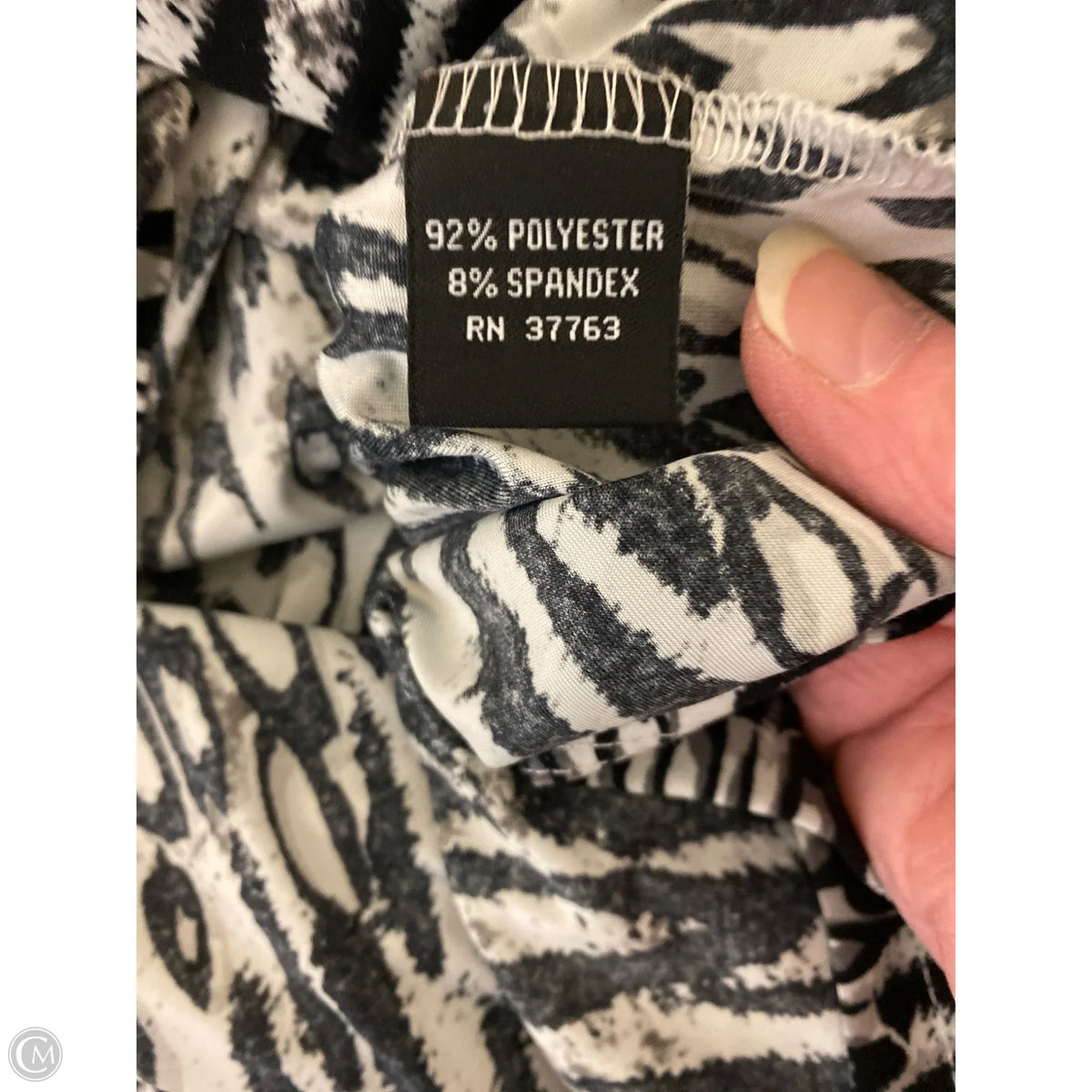 Top Long Sleeve By Rafaella In Black & White, Size: M