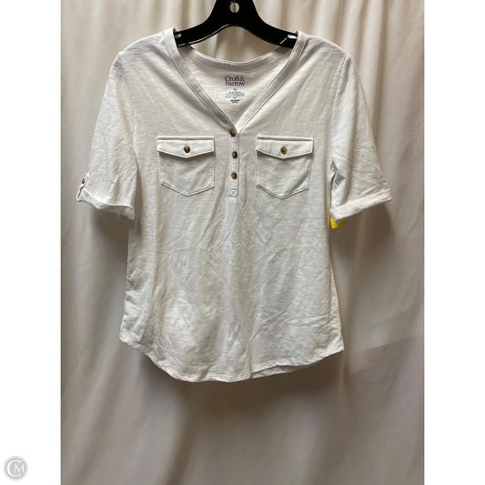 Top Short Sleeve By Croft And Barrow In White, Size: Xs