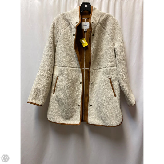 Jacket Faux Fur & Sherpa By Old Navy In Brown & White, Size: Xs