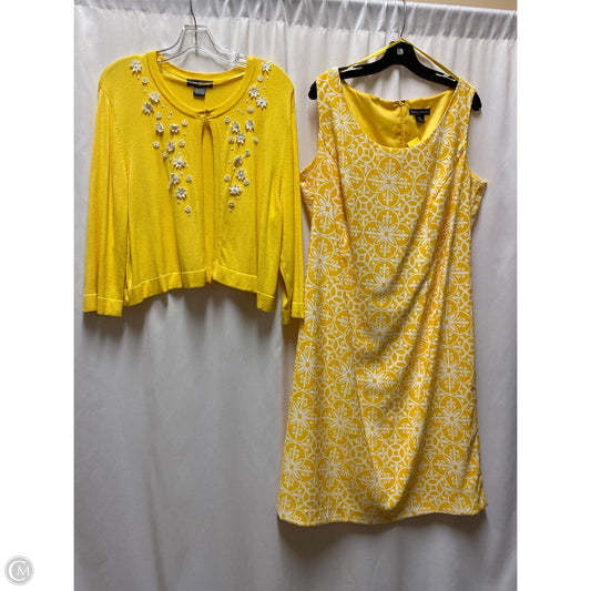 Dress Set 2pc By Jessica Howard In Yellow, Size: Xl