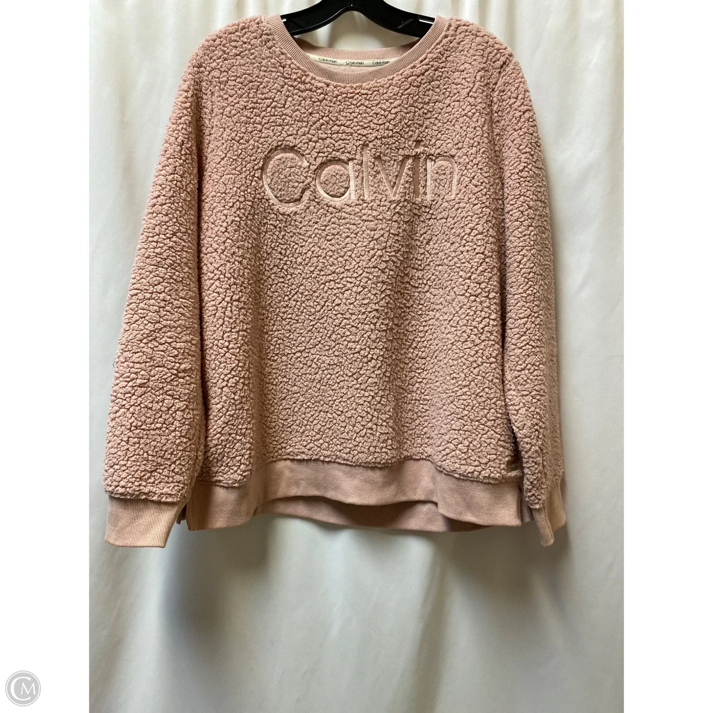 Sweatshirt Crewneck By Calvin Klein In Pink, Size: L