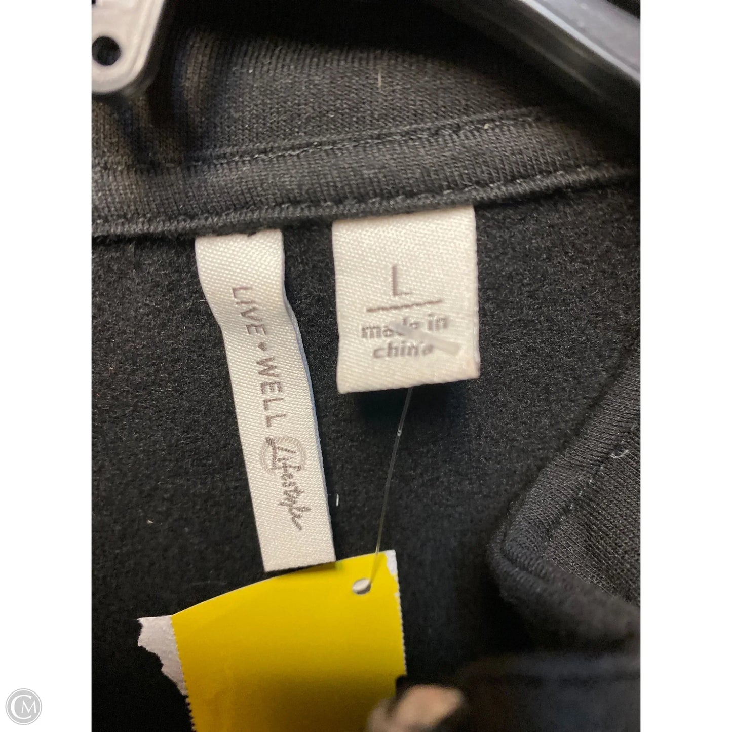 Sweatshirt Collar By Cato In Black, Size: L