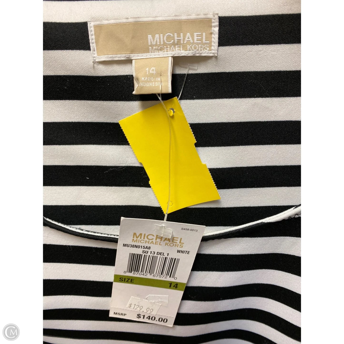 Dress Casual Midi By Michael By Michael Kors In Black & White, Size: L