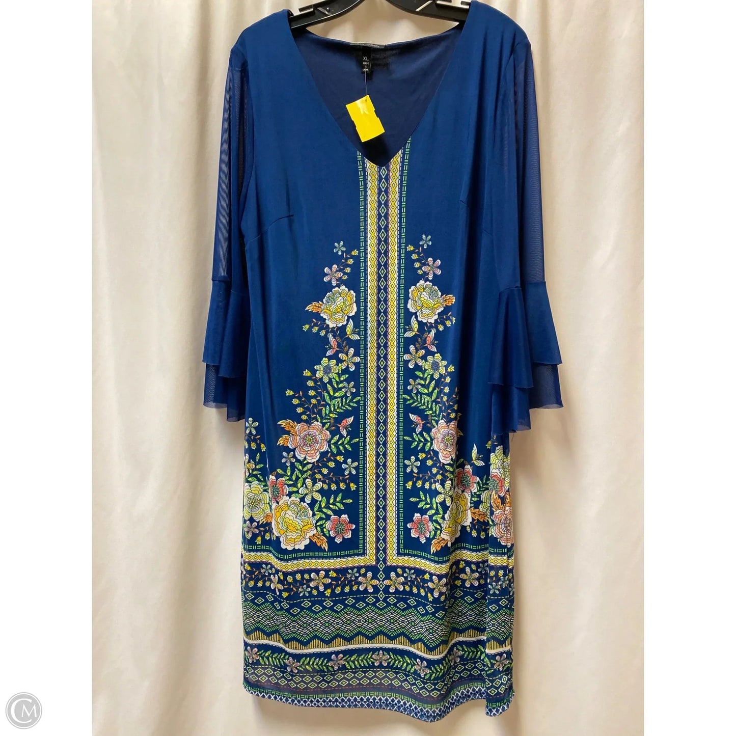 Dress Casual Midi By Allison Brittney In Blue, Size: Xl