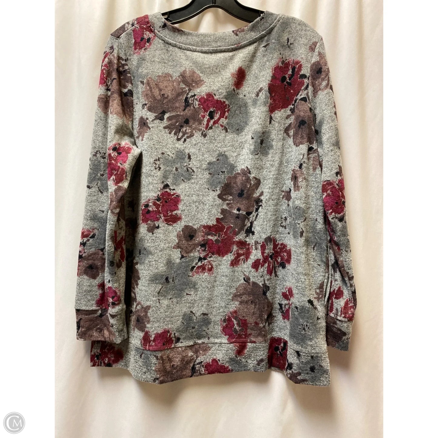 Top Long Sleeve By Ellen Tracy In Grey, Size: L
