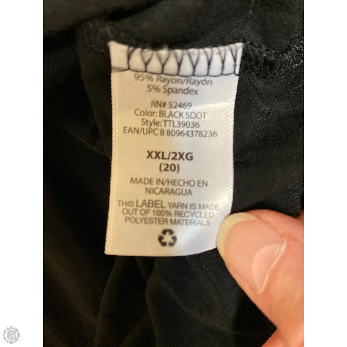 Top Short Sleeve By Time And Tru In Black, Size: Xxl