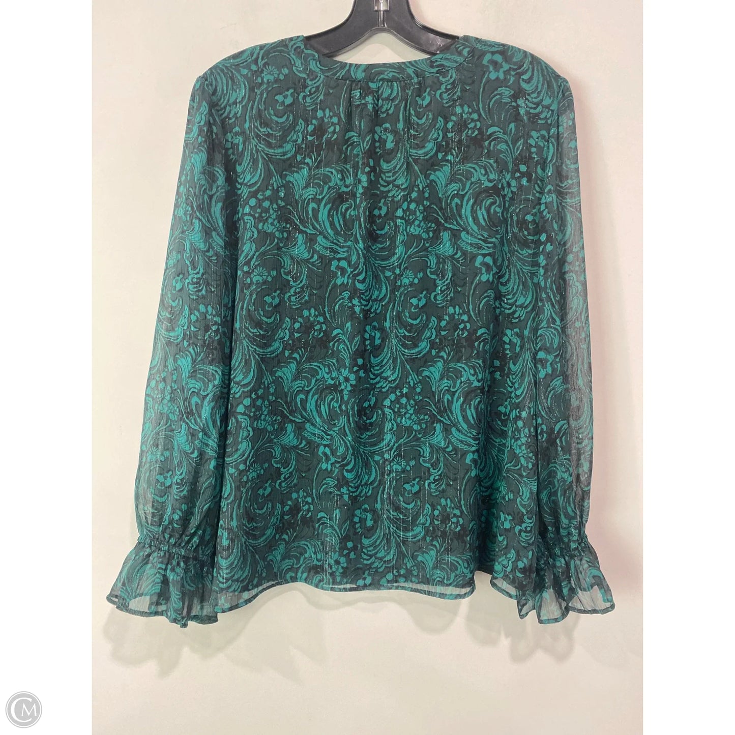 Top Long Sleeve By Cato In Green, Size: L