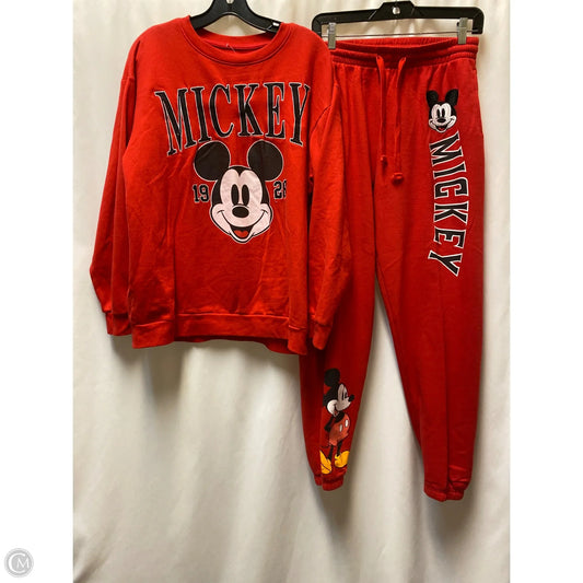 Pants Set 2pc By Disney In Red, Size: Xl