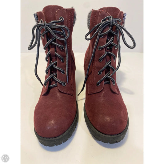 Boots Hiking By Mia In Maroon, Size: 8