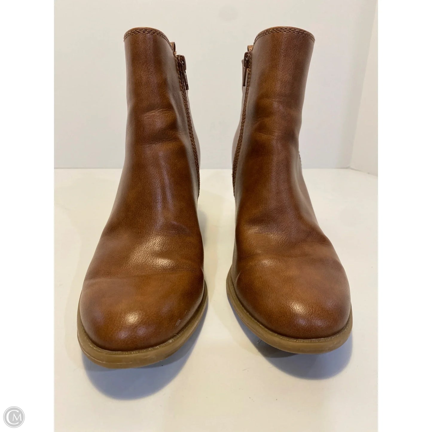 Boots Ankle Heels By Bare Traps In Brown, Size: 7.5