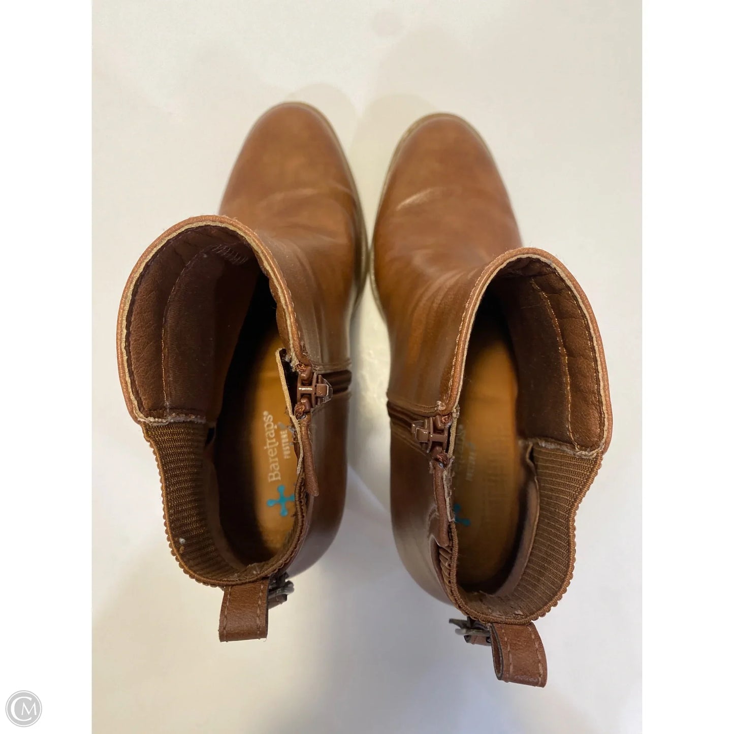 Boots Ankle Heels By Bare Traps In Brown, Size: 7.5