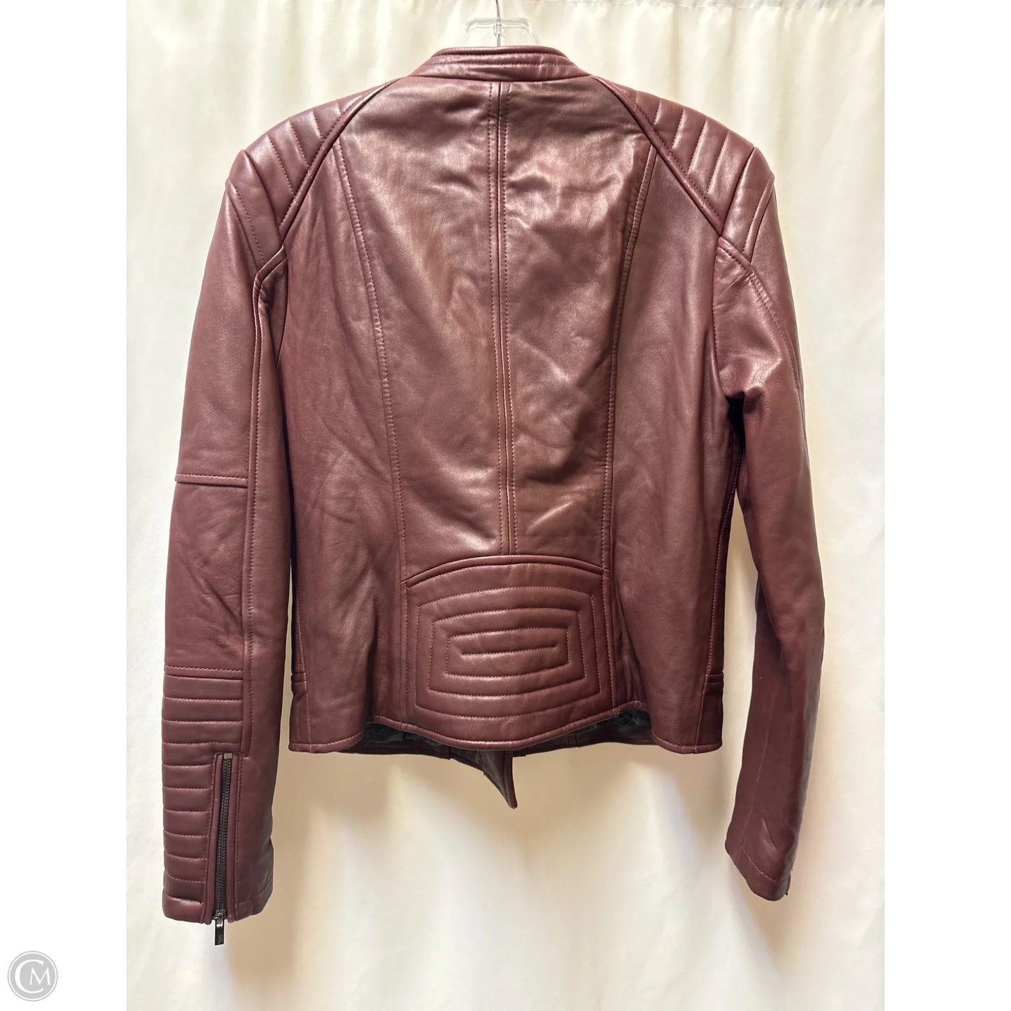 Jacket Leather By Black Rivet In Maroon, Size: S