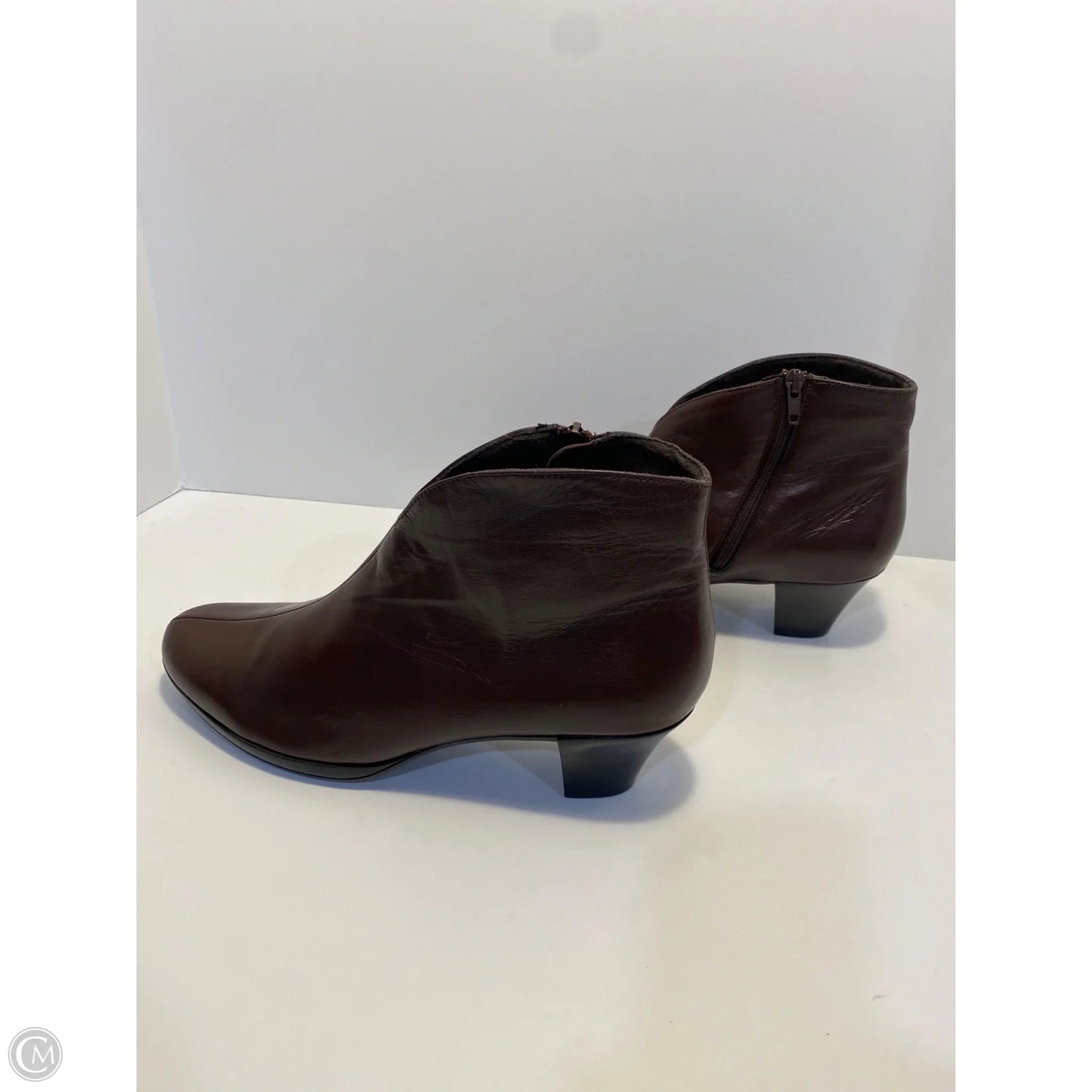 Boots Ankle Heels By Clothes Mentor In Brown, Size: 10.5