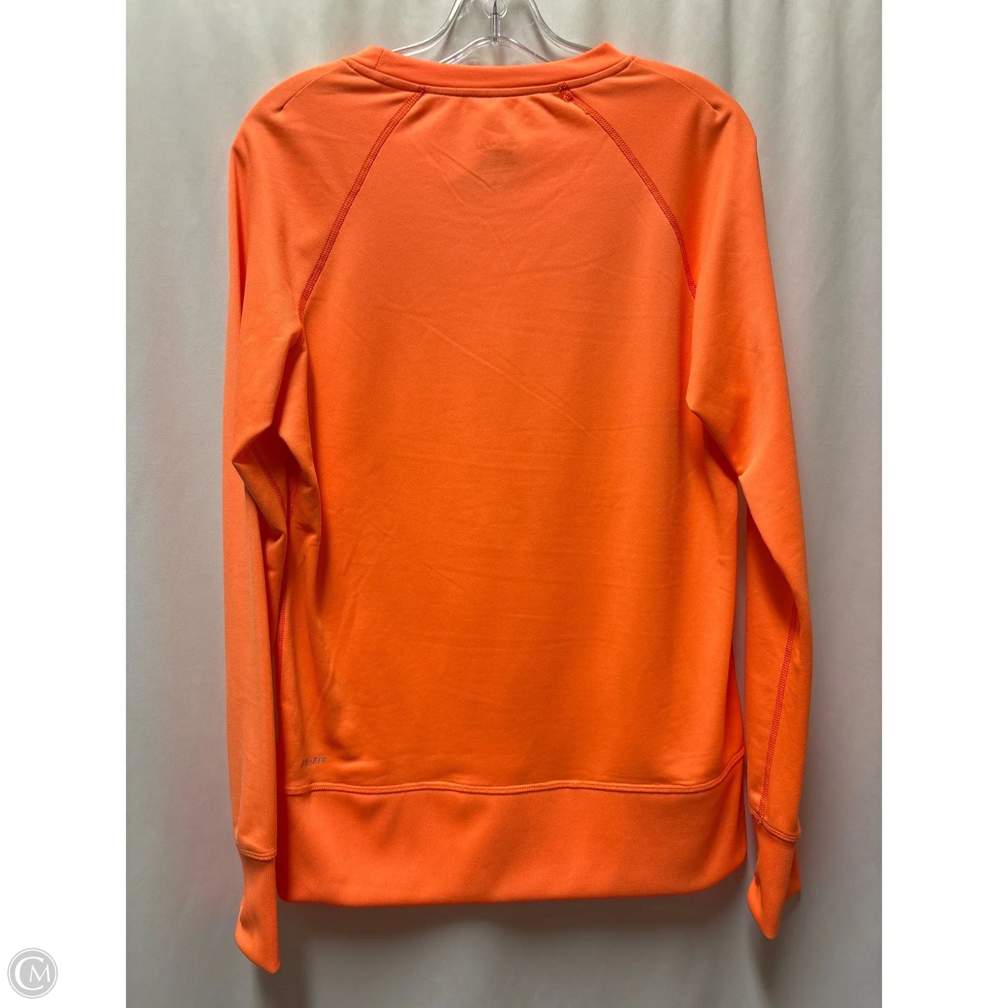 Athletic Top Long Sleeve Crewneck By Nike In Orange, Size: M
