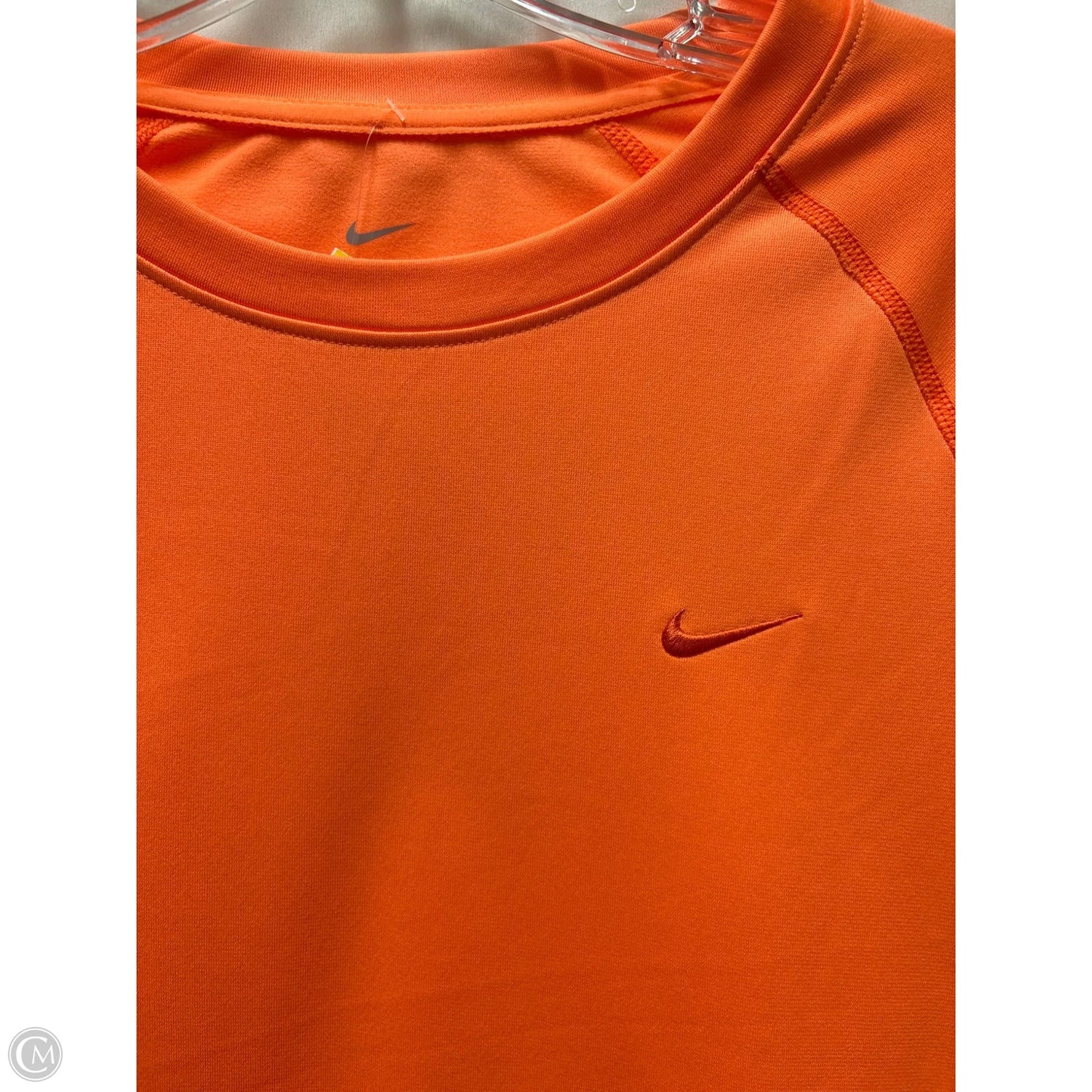 Athletic Top Long Sleeve Crewneck By Nike In Orange, Size: M