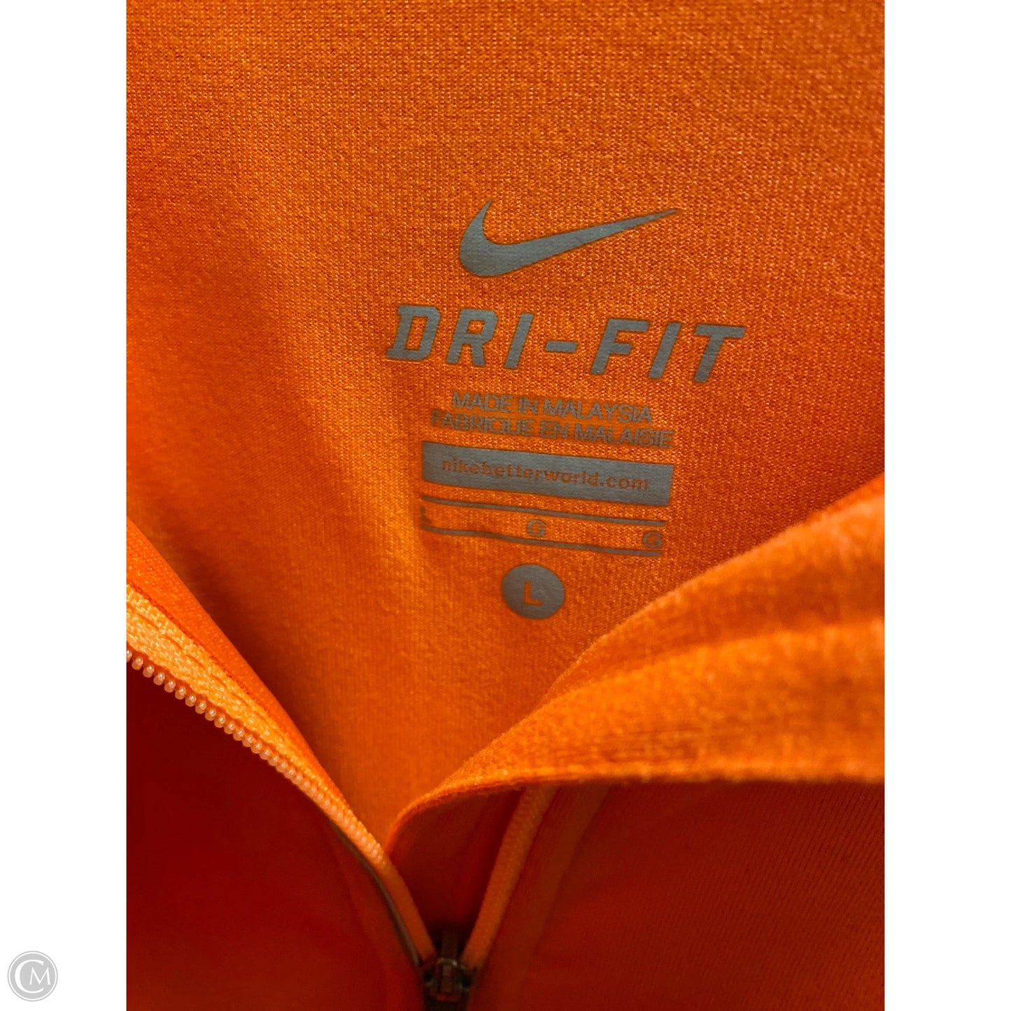 Athletic Top Long Sleeve Crewneck By Nike In Orange, Size: L